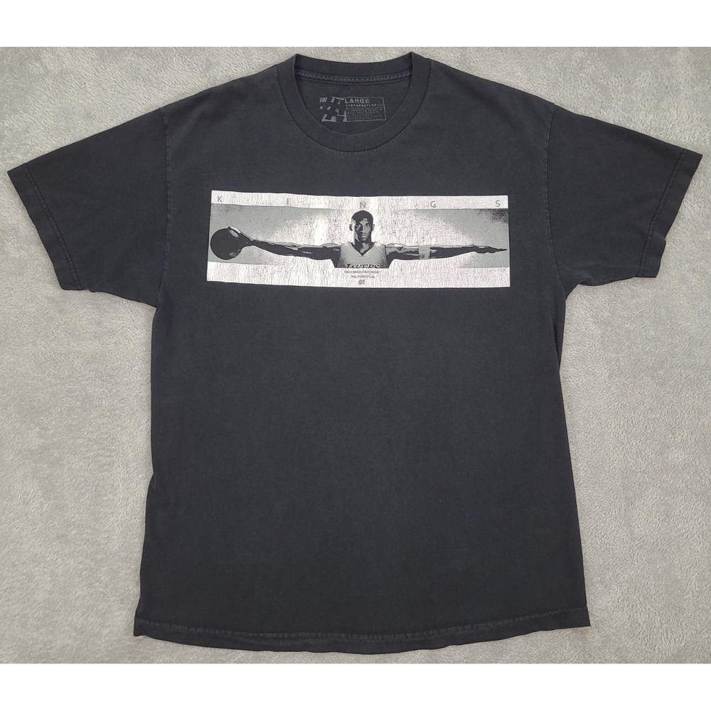 The Forest Lab Kobe Bryant Only Kings Have Rings VTG Tshirt Sz Lg Black Flawed